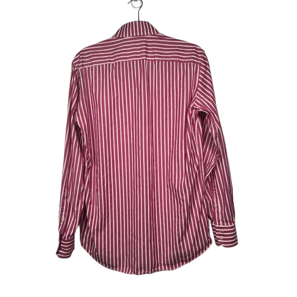 Franceschini Roma Pink White Stripe Dress Shirt 15.5‎ Made in Italy Cotton - Picture 6 of 9